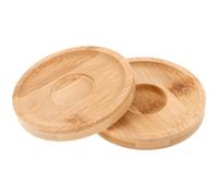 DIYEAH 2 Pezzi Set 2 Sottobicchieri Rotanti in Bambù Base Circolare, per Bicchieri da Whisky, Uso in Ristorante e Casa, Migliorano L'esperienza di Degustazione