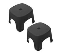 DIYEAH 2 Pezzi Sgabello per Bagno e Wc in PVC Nero Poggiapiedi Antiscivolo Superficie Liscia e Facile da Spostare per Ragazzo Ragazza, Bagno e Cucina
