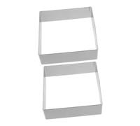 DIYEAH 2 pezzi Stampi Quadrati in Acciaio Inossidabile Anelli per Torte Mousse Antiaderenti per Dolci Fatti in Casa Stampo Forno Multifunzionale per Cheesecake Crostate e Dessert