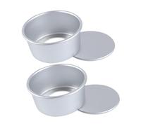 DIYEAH 2 pezzi Stampo Torta Rotondo in Lega di Alluminio Teglia Dolci con Fondo Rimovibile Antiaderente per Mini Dessert e Cheesecake Facile da Sformare e Pulire