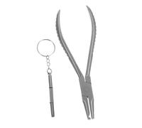 DIYEAH 2 Pezzi Strumento riparazione occhiali per occhiali Strumenti per gli occhiali pinze per naselli pinze per occhiali pinza a naso piatto Acciaio inossidabile Argento