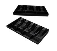 DIYEAH 2 pezzi Vassoio Inserto Cassetto Registratore con Divisori per Banconote e Monete Organizer Denaro con Clip per Contanti e Accessori Cassetto Contenitore Desktop Resistente e