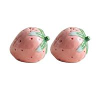 DIYEAH 2 saliere e pepiere in ceramica, saliere a forma di fragola | Design originale e grazioso, contenitore per spezie, porta condimenti, decorazione per la tavola da cucina, regalo per