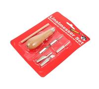 DIYEAH 2 Set coltello da intaglio raschietto scraper coltelli da scultura linoleum blocchi coltelli da intaglio fatti a mano fai da te Forniture per la pittura d'arte di legno Light Brown