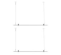 DIYEAH 2 set di aste per appendere poster e striscioni. | Porta banner in acciaio inox, senza giunture, ideale per poster da supermercato, include catena per appendere con ganci,