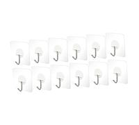 DIYEAH 2 Set Ganci Adesivi Trasparenti Da Ganci Resistenti Per Appendere Asciugamani Ombrelli E Accessori Senza Forare E Acciaio Inossidabile Per Cucina E Bagno 6 Pezzi*2