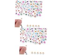 DIYEAH 2 Set Perline Acriliche Piatte Colorate Mix Lettere Numeri Cuori Per Creazione Braccialetti E Gioielli Fai Da Te 300 Pezzi*2