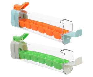 DIYEAH 2 vassoi per cubetti di ghiaccio, 6 scomparti, macchina per il | Macchina per cubetti di ghiaccio in silicone con manico, antiaderente, anti-crepa, a rilascio istantaneo per cocktail e