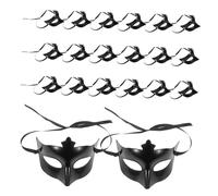 DIYEAH 20 Pezzi Maschere Base in Plastica Nere per Maschere da Ballo di Halloween Base per Maschera Fai da Te per Carnevale Cosplay e Feste in Maschera e Facile da Decorare