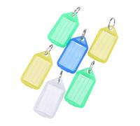 DIYEAH 20 pezzi Portachiavi Etichette Colorate con Anello Resistente Inserto Carta Bianca Scrivibile Targhette per Chiavi Valigie Animali Domestici per Hotel Uffici e Uso Colore Casuale