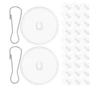 DIYEAH 200 Ganci Adesivi Trasparenti da Soffitto 2 CM Ganci Autoadesivi Rotondi Invisibili per Appendere Palloncini e Decorazioni per Uso Domestico e Eventi