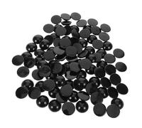 DIYEAH 200 Pezzi Occhi per Neri Semi-Rotondi Flat Back in Plastica per Progetti DIY Amigurumi Peluche e Creazioni Handmade