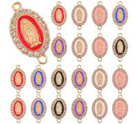 DIYEAH 24 Pezzi Ciondoli in Lega di Maria Design Multiforo per Gioielli Fai da Te, Accessori Creativi per Bracciali e Collane, Decorazioni Artigianali Religiose per Creazione