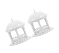 DIYEAH 2pezzi Mini Gazebo Recinzione in Plastica Miniatura Pagoda Europea Rotonda Statuetta da Giardino delle Fate per Casa delle Accessori per Mini Paesaggio Giardino Деко Fai da Te