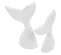 DIYEAH 2pezzi Oggetti di Scena per Cabine Fotografiche Coda di Pesce in Gesso Sculture Nautiche Intagliate Forma di Coda di Pesce per Centrotavola Tema Oceano Costiero per Allestimenti