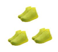 DIYEAH 3 Paia Copriscarpe Impermeabili Gialli Sovrascarpe Antiscivolo Unisex per Esterni Protezione da Pioggia e Polvere Facili da Pulire e Riporre