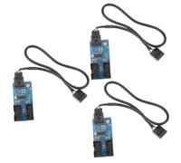 DIYEAH 3 Pezzi Adattatore Hub USB Pin Porte Estensione Splitter per Scheda Madre con Protezione e Supporto per Wifi SSD Pcie e Illuminazione Rgb Autoadesivo per Fissaggio Desktop