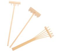 DIYEAH 3 Pezzi bambù Rastrello Zen Beige di Sabbia Mini per Giardino | Set Tre Pezzi, Leggero e Odore, per Scrivania, Meditazione e Relax Quotidiano
