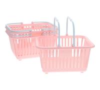 DIYEAH 3 pezzi Cestini Piccoli con Manici in Plastica Leggera Portaoggetti Compatti per Giochi Casa Spiaggia e Giardino Facili da Pulire e Trasportare