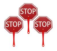 DIYEAH 3 Pezzi di Segnale di Stop Portatile con Maniglia, Pagaia Didattica per Aule, Lavagna di Valutazione Interattiva, Segnale di Stop Portatile per Attività Studentesche