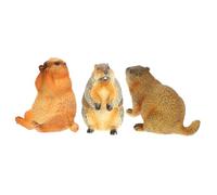 DIYEAH 3 pezzi Figurine Marmotta Realistiche in Miniatura Modelli Animali Selvatici da Tavolo Decorazioni Leggere e Educative per Casa Ufficio e Asilo