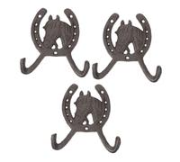 DIYEAH 3 Pezzi Ganci da Parete in Ferro per Appendere Abiti e Accessori Ganci Doppi Multifunzione per Casa e Giardino Organizzatore Compatto per Vestiti Chiavi e Cappelli