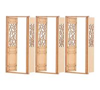 DIYEAH 3 Pezzi Mini Porte Accessori per Casa delle con Design Porte Doppie Funzionanti per Decorazioni e Creativo Beige