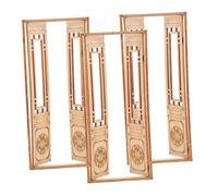 DIYEAH 3 Pezzi Miniature Wooden Double Doors Huistyle Architecture Door For Dollhouse Diy Crafts Home Decor Artistic Chinese Model Accessories