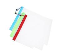 DIYEAH 3 Pezzi Sacchetti Rete per Verdure in Poliestere Riutilizzabili con Coulisse Organizer Leggero e Trasparente per Frutta e Verdura Colori Rosso Blu e Verde per Cucina e Spesa