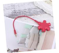 DIYEAH 3 Pezzi Splitter Cuffie Esagonale Vie Porte Adattatore Jack Audio Compatibile Smartphone Pc e Lettori Musica Rosso