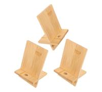 DIYEAH 3 pezzi Supporto per Cellulare in Legno Bambù da Tavolo Porta Cellulare Stabile e Inclinato per Tablet e Smartphone Organizer Desktop Resistente e Portatile