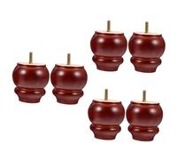 DIYEAH 3 Set Gambe Dei Mobili Gamba Piedi Del Mobile Gambe D'oro Per Mobili Piedini Per Mobili Sostituzione Piede Legno Duro Montante Alzate Brown Legno Massiccio 2 Pezzi*3