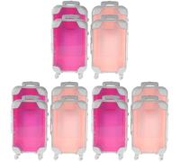 DIYEAH 3 Set Scatola Per Ciglia Carrello Per Il Trucco Prodotti Organizer Per La Conservazione Delle Ciglia Piccola Valigia Trolley Caso Cosmetico Mini Bagaglio Rosa Plastica 4 Pezzi*3