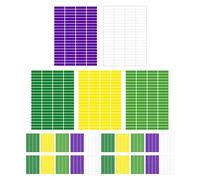 DIYEAH 30 fogli di etichette adesive con scrivibili, etichette rettangolari con codifica a colori, carta adesiva, adesivi decorativi per feste scolastiche ed eventi