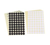 DIYEAH 30 fogli Etichette Colorate Rotonde Foglietti Autoadesivi per Organizzazione Aula Pianificazione e Mercatini Rimuovibili e Facili Bianco e Nero
