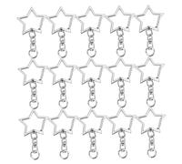DIYEAH 30 pezzi Portachiavi in Metallo Forma Stella e Ganci Molla con Anello Aperto per Creazioni DIY Accessori Charm per Portachiavi Personalizzati Argento