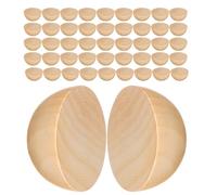 DIYEAH 300 pezzi di palline di legno semi-grezze, divise in emisferi, piccole perline rotonde in legno emisferico per dipingere, fai da te, giocattolo, decorazione per la casa e le vacanze, 25 mm