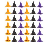 DIYEAH 36 Piccoli Cappelli da Strega: Mini Cappelli Fai da Te per Halloween - Cappelli da Mago in plastica - Mini Cappellini Decorativi in plastica per casa delle Bambole, Colori Assortiti