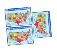DIYEAH 3pezzi Mappa Degli Stati Uniti Poster Educativo Per Decorazioni Murali Classe e Stanza Dei Ragazzo Ragazza Stampa Chiara e Dettagliata Per Apprendimento Della Geografia