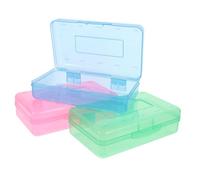 DIYEAH 3pezzi Organizer Cancelleria in Plastica Rigida Con Coperchio Ribalta Scatola Portaoggetti Traslucida Per Pastelli Matite e Pennarelli Impilabile Per Casa e Ufficio