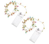 DIYEAH 4 mini luci a LED per casa delle bambole - Ghirlanda di luci per albero di Natale per decorazioni interne per feste di festival - Striscia al neon da 38 pollici a batteria - Illuminazione