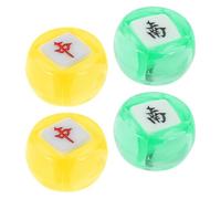 DIYEAH 4 Pezzi Dadi Indicatore Vento Mahjong Rotondi in Plastica Oro Verde | Indicazione Precisa della Direzione, Leggeri e Portatili, Adatti per Mahjong Americano e Cinese