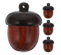 DIYEAH 4 pezzi di ciondoli per gioielli in scatola di ghiande in legno - Ciondolo apribile in legno con ghiande per la creazione di gioielli artigianali - Ornamenti portachiavi antichi in di nocciola
