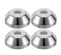 DIYEAH 4 pezzi di rivestimento per rubinetto in acciaio inossidabile - Manicotto per tubo con flangia conica da 1/2" - Piastra di scudetto cromata per valvola angolare per tubo a parete,