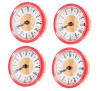 DIYEAH 4 Pezzi Insert Orologio Quarzo Vintage con Movimento Silenzioso e Numeri Quadrante Incastro per Sostituzione Orologi da Parete e Artigianato Telaio Rosa e Sfondo Oro