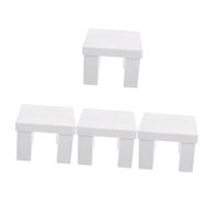 DIYEAH 4 Pezzi Mini Sgabello Quadrato in Legno Portatile per Fotografia, Supporto Decorativo Compatto per Oggetti di Scena e Studio Fotografico, Piccolo Poggiapiedi Rustico per Ragazzo