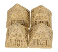 DIYEAH 4 Pezzi Mini Statuetta Piramide Egizia in Resina Oro, Stile Antico | Decorazione per Scrivania e Tavolo, Leggera e Portatile, Resistente alla Deformazione e Sbiadimento