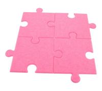 DIYEAH 4 Pezzi Pannello Memo Adesivo a Puzzle Rosa in Feltro 3D | Montaggio senza Trapano, per Foto e Appunti in Casa, Stile Moderno per Studenti e Ufficio