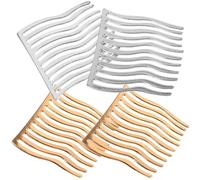 DIYEAH 4 Pezzi Pettini Laterali per Chioma da Donna, Pettini a Denti Larghi e Piccoli in Metallo Oro e Argento, Accessori per Acconciature Fermagli per Spose e Uso Quotidiano