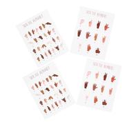 DIYEAH 4 Pezzi Poster Educativi Lingua dei Segni Asl Adesivi Murali Lettere e Numeri Autoadesivi Kit Completo per Educazione Speciale e Scuola